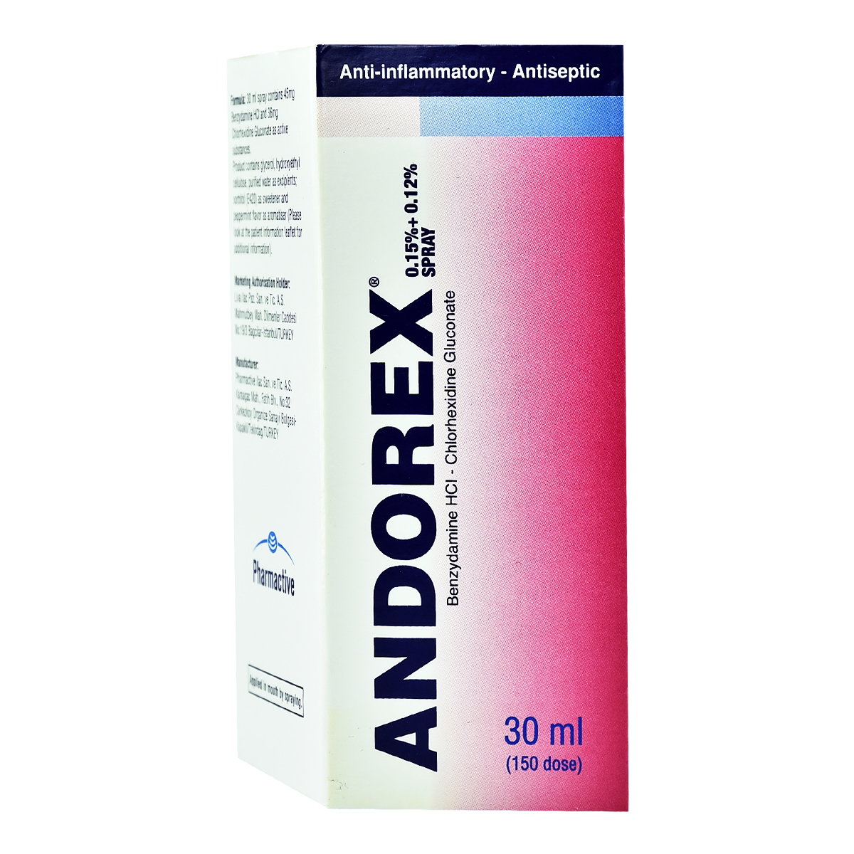 ANDOREX 0.15% + 0.12% SPRAY - 30 ML ANDOREX 0.15% + 0.12% SPRAY - 30 ML