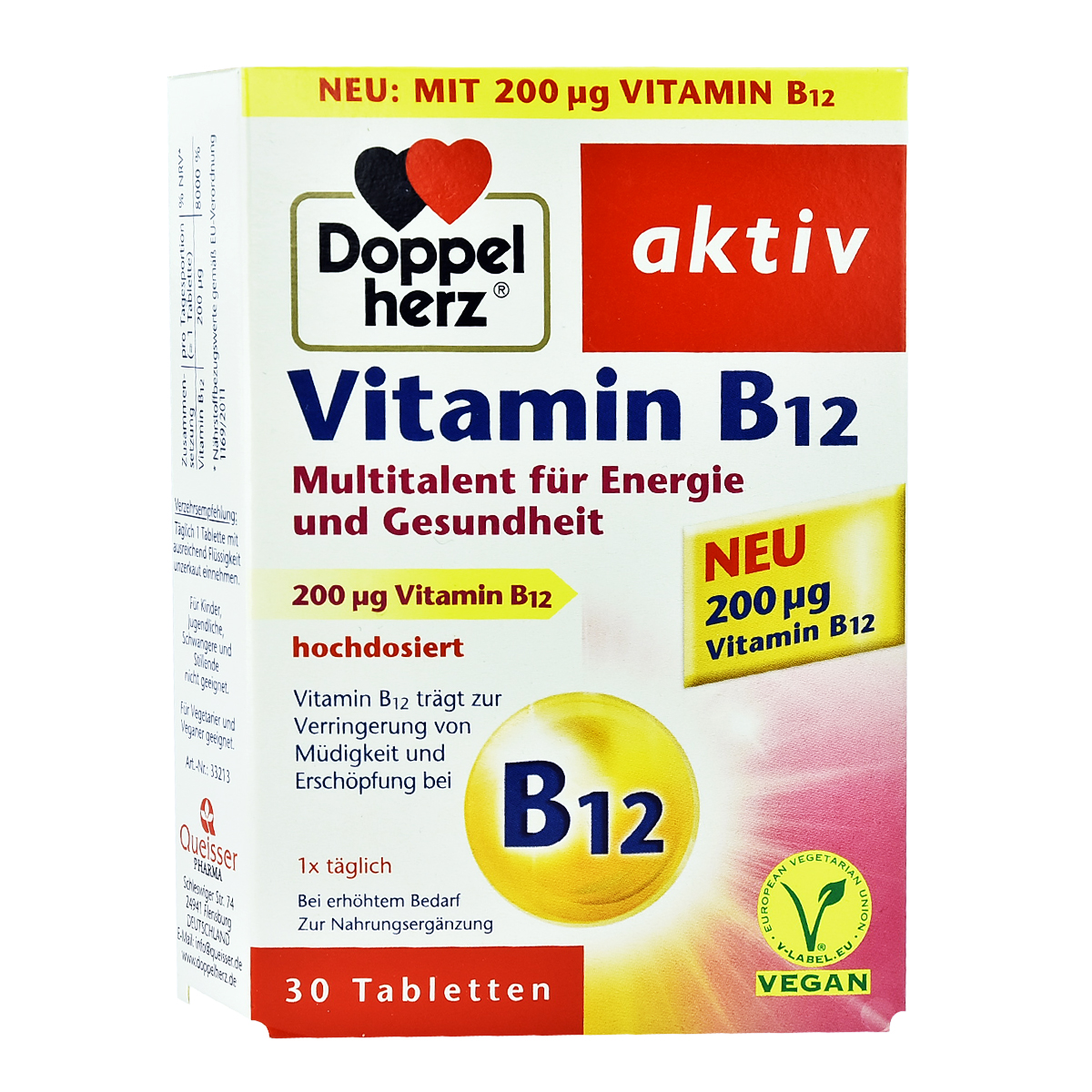 DOPPELHERZ VITAMIN B12 - 30 TABLETS